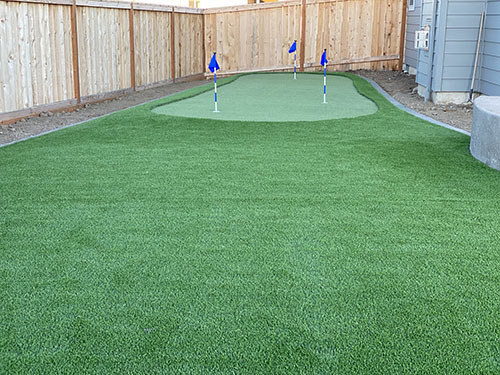 Artificial Turf Putting Green In A Local Portland Home